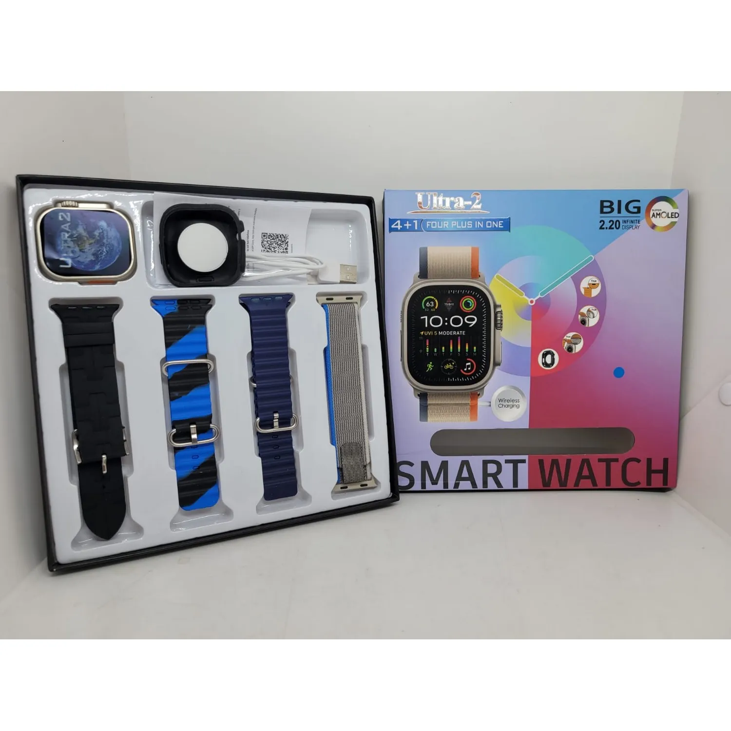 Kit smartwatch ultra 2 con 4 correas y case 3664-01