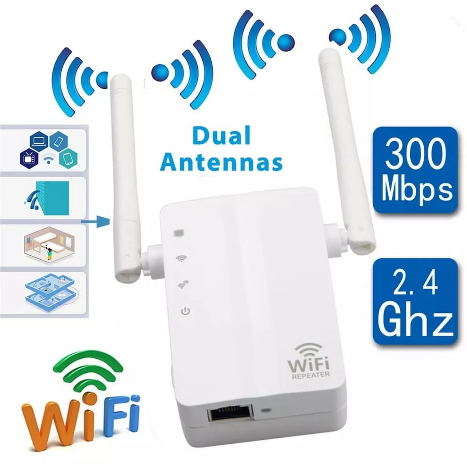 Mini enrutador wifi 300 mbps de pared hd99 2105-01